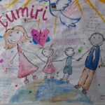 Walls of refugee transit centres are decorated with art work and thank you notes by refugee children